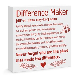 Thank You Gifts for Women Men Wooden Box Sign Decorative Home Office Desk Sign Decor for Difference Maker Appreciation Gifts for Boss Leader Employee Coworker Teacher Mentor Coach