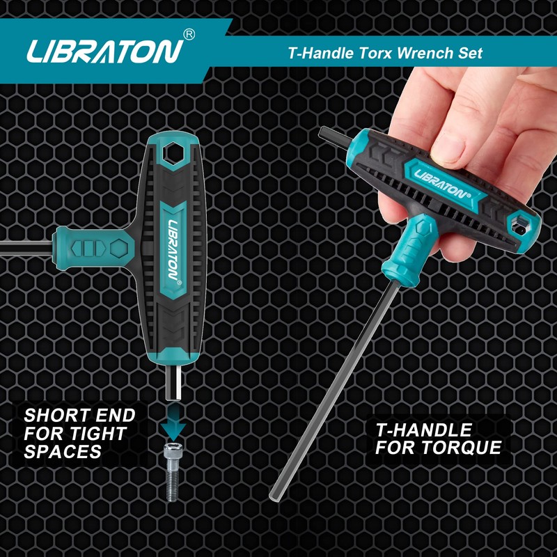 LIBRATON T Handle TORX Keys, Star Torx Key T-Handle Set,
