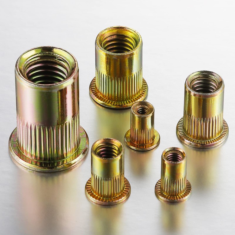 Wensilon Rivet Nut 1/2-13UNC 20Pcs Yellow Zinc Plated Finish Flat