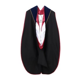Erligo Graduation Deluxe Unisex Doctoral Hood with Gold Piping for University Faculty Academic Regalia (Royal Blue/Maroon/White)