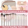 Set de Brochas para Maquillaje 36 piezas Profesional, Estuche, Blanco