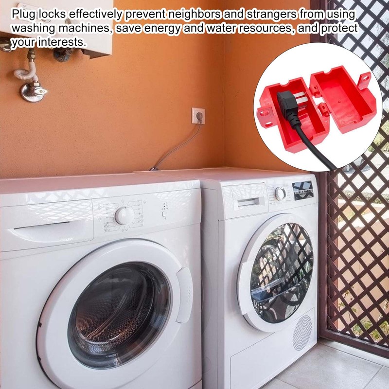 Washing Machine Plug Lock, Power Plug Protection Box with Padlock,