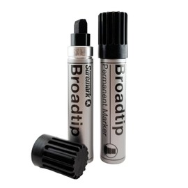 SureMark 2 x Alpha Broadtip Jumbo Permanent Marker Black