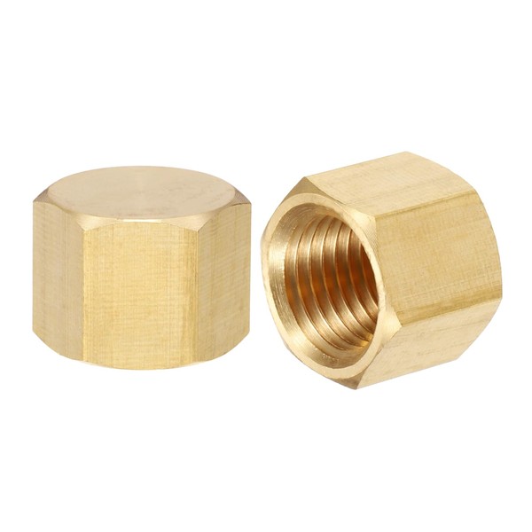 QUARKZMAN 2 Pieces Brass Compression Cap Closure Valve Cap 1/4