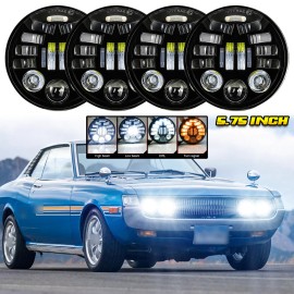 CHUSYYRAY 4X 5.75"inch 5 3/4 Round Halogen Headlights Upgrade Fit Toyota Celica 72-1979