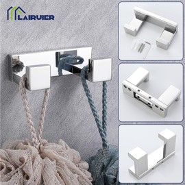 3 Pieces Bathroom Hardware Accessories Set, Set SUS304 Stainless Steel Towel Ring Set Wall Mounted Polished Chrome