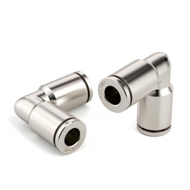 TAILONZ PNEUMATIC 3/8 OD Elbow Copper nickel plating Push to Connect Fittings Tube Connect Push Fit Fittings Tube Fittings Push Lock PV-3/8（Pack of 2）