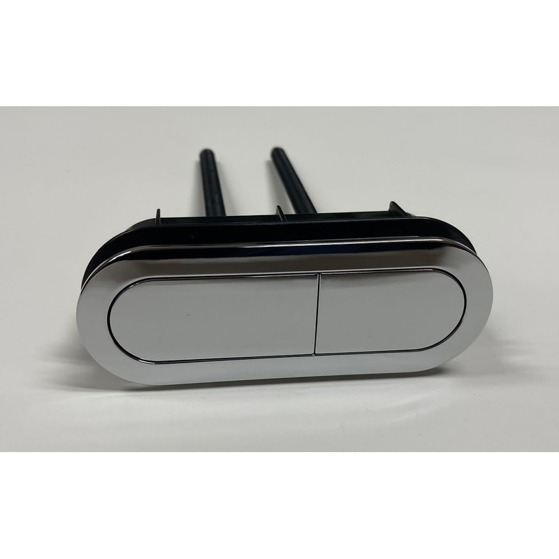 Chrome Oval Dual Flush Button (4.5-inch X 1.5-inch) (5-inch rods)