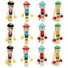 Pack of 12 Small Wooden Trumpet Animal Whistle, Cartoon Whistle