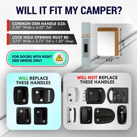 LATCH.IT Black RV Door Lock Replacement | Premium RV Door Handle & Camper Latch with 4 Keys | Trusted Trailer Lock for Travel Camper | Fits 2.75"x3.75" Holes | Travel Trailer Locks Replacement