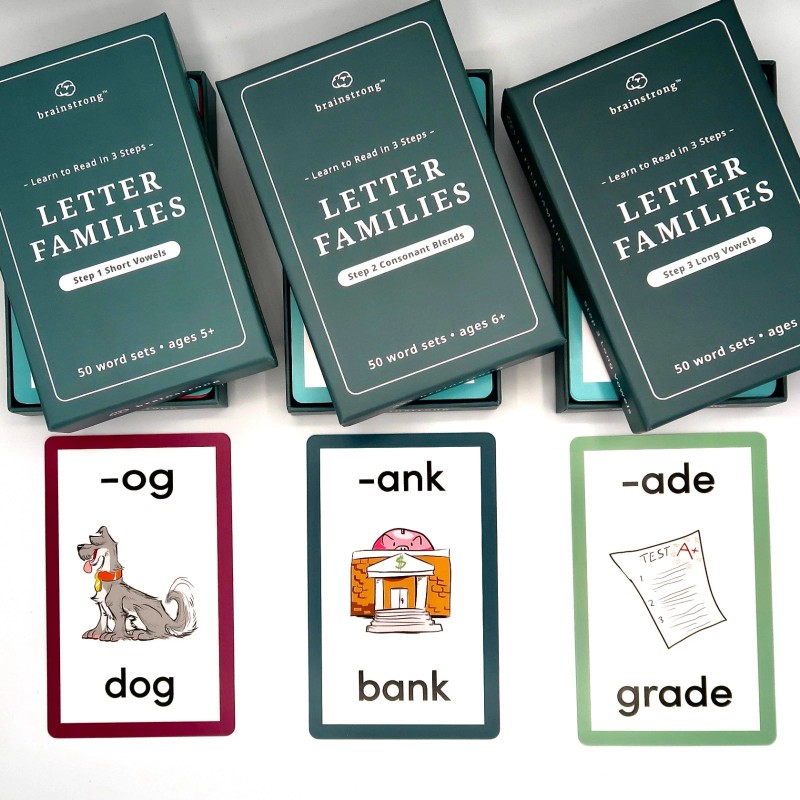 Brainstrong Phonics Flashcards - Brainstrong Letter Families - Box Set