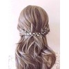 JONKY Rhinestone Hair Vine Bridal Pearl Hair Piece Silver Crystal