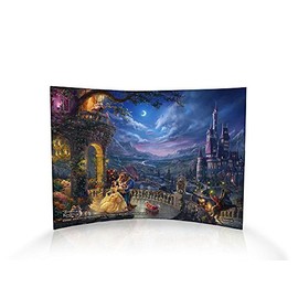 Trend Setters Disney's Beauty and The Beast (Dancing in The Moonlight) Curved Acrylic Print Home Decor - Thomas Kinkade Artwork - 10" x7"