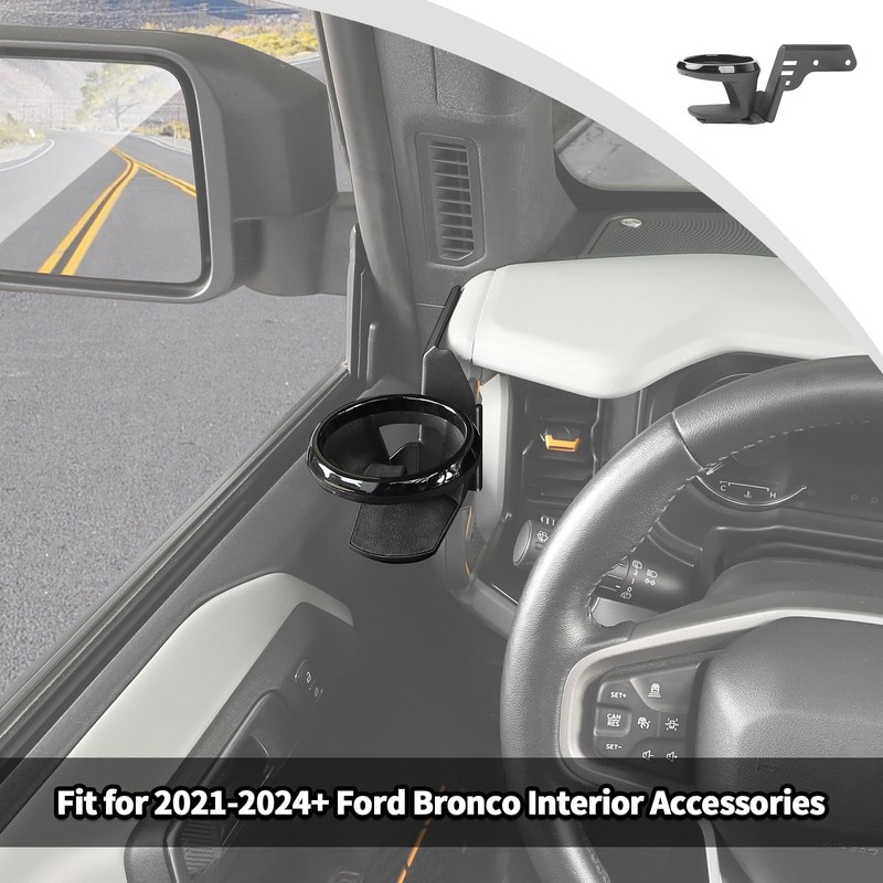 JWWY for Bronco Front Door Cup Holder Drink Holder on