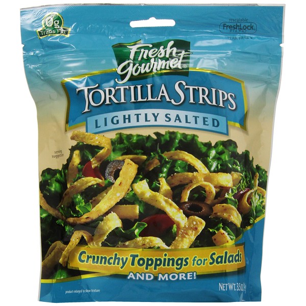 Fresh Gourmet Tortilla Strips, Lightly Salted, 3.5 Ounce (Pack of 9)