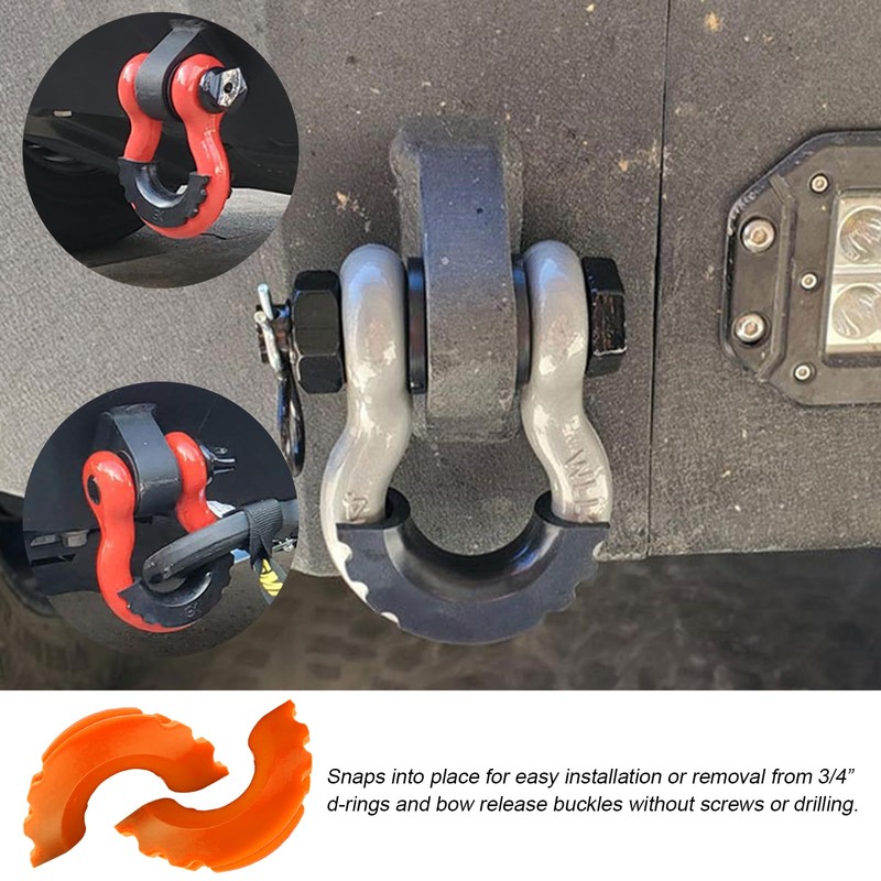 Wevdn D Ring Shackle Isolators Washers Kit, Rubber Shackle Isolators