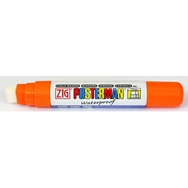 Zig Posterman Waterproof Marker - 15mm Broad Tip - Orange