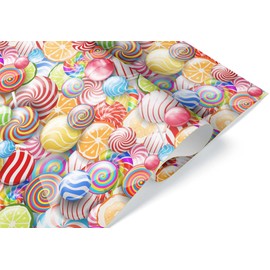 Giftini Colorful Candy Gift Wrap, Christmas Candy Wrapping Paper, For Sweets Lover, Food and Candy Theme Party Decor Winter Holiday Xmas Present (Colorful, 6 foot x 30 inch roll)