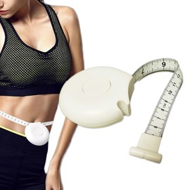AVILMORE Hands Free Measuring Measuring 2m Automatic Winding Centimeter Inch Pregnancy Measurement Body Measurement (White)