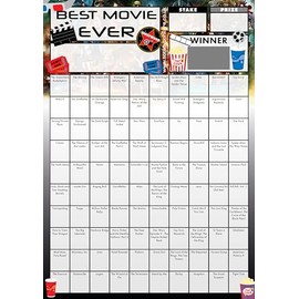 Totally Bonkers - Movie Best Ever Fundraising Scratch Cards - 100 Square - A4 (297x210mm) - 5 Pack - TB0113 - Blind Card