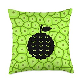 Funny Vegetarian & Vegan Gifts With Jackfruit Cute Green Jackfruit Pattern for Fruit Lover & Vegetarian Throw Pillow, 18x18, Multicolor