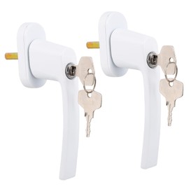 DOITOOL 2 Juegos de Manijas de Ventana Abatible de Aleación de Aluminio Manijas de Ventana Abatible Cerraduras Manija de Ventana para Ventanas Upvc Bloqueo con Llave Acabado