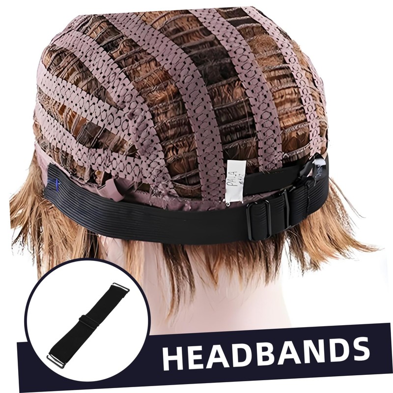 Mikinona Elastic Wig Headband 3pcs Wig Mesh Cap Adjustment Buckle