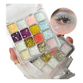 Paleta De Sombras De Ojos Con Lentejuelas De 16 Colores Con