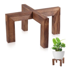 Vigordream Plant Stand, Indoor/Outdoor Wood Plant Holder, Single Flower Pot Stand, Sturdy Planter Stand