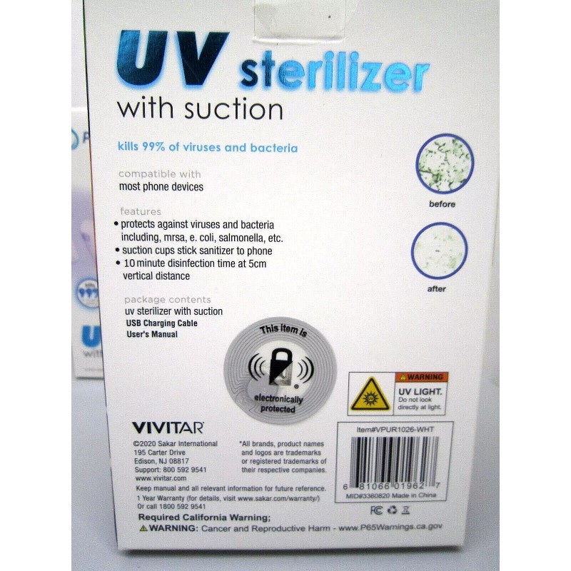 Pure Mobile UV Sterilize With Suction For Phones Kills 99%