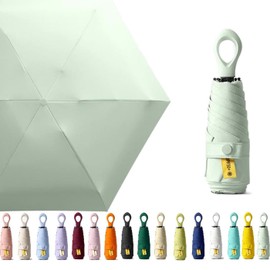 ZFQ Mini Umbrella, Travel Umbrella for Suitcase, Fabric Coating with UPF 50 Protection 99.9% Sun Protection, Compact, Foldable, Lightweight, Small, Portable, Backpack, Rain, Sun, Men, Women, Children,