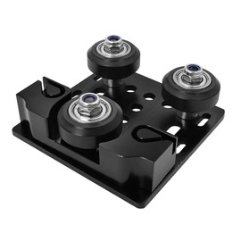 Befenybay - Rueda V con Placa y Hebilla de cinturón de 6 mm para Piezas de Impresora 3D de Perfil de Aluminio 2020 para Rueda negra CNC Kossel (Rueda grande con Hebilla)