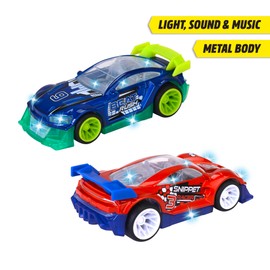 Dickie Toys - Midnight Racer Toy Car (14 cm) - Streets N BEATZ Car with Metal Body, Retraction Motor, Light & Music, for Children from 3 Years (2 Models, Random Selection)