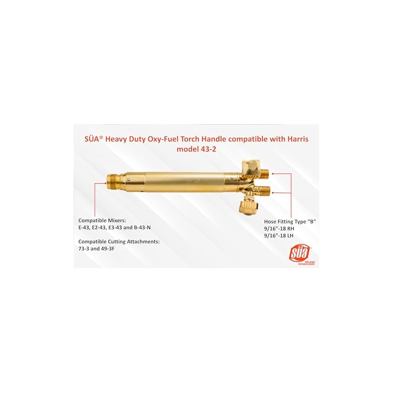 SÜA - Heavy Duty Oxy-Fuel Torch Handle compatible with Harris