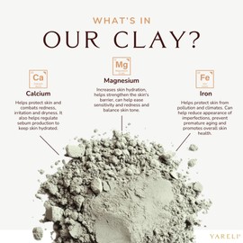 YARELI Bentonite Clay Powder Facial Mask & Cleansing Bath, Pure Indian Healing Clay, 2lb (32oz)