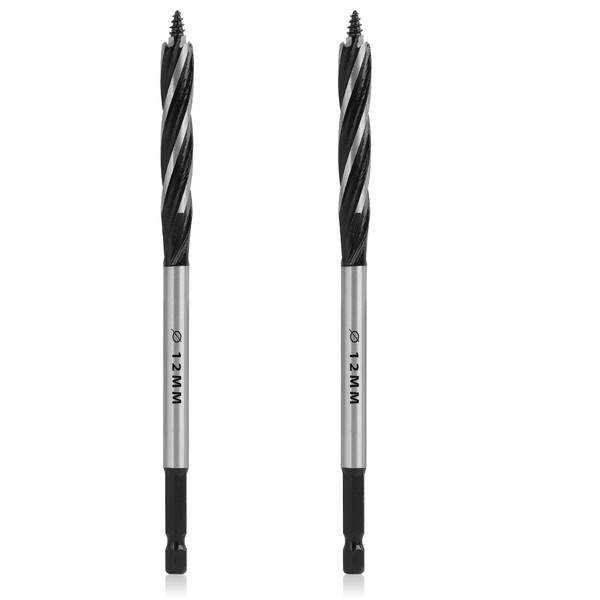 Pack of 2 Professional Wood Drill Bits 12 x 165