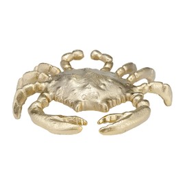 Sagebrook Home Coastal Crab Figurine - Decorative Gold Aluminum Metal Sculpture - Nautical Accent for Home, Office, Bedroom, Living Room - Coastal Themed Decor - 7" Metallic Gold