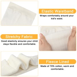 Toddler Baby Girls Winter Fleece Lined Leggings Knit Thick Warm Full Length Tights Basic Velvet Pants for 1-6 Years Kids