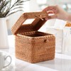 Rattan Cosmetic Tissue Box, Decorative Woven Tissue Holder, Tissue Dispenser