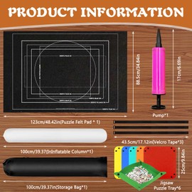 POWLYB Puzzle Roll Storage Mat, Puzzle Roll Mat for 1000 1500 2000 3000 Puzzle Pieces Puzzle Pad, Portable Puzzle Mat, Puzzle Mat for Puzzles on