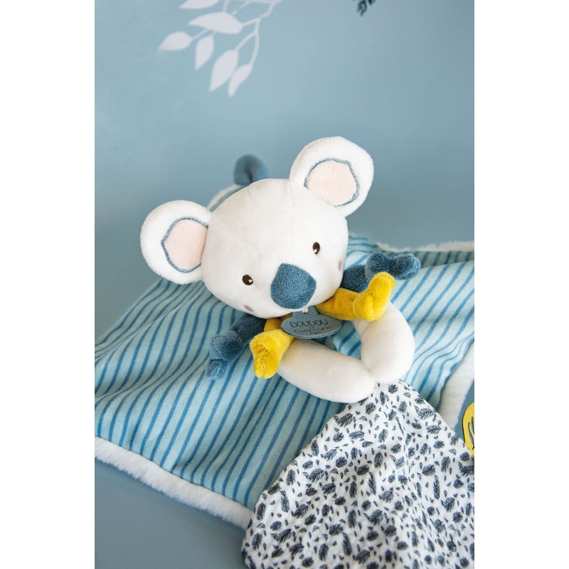 Doudou et Compagnie DC3668 Koala Flat Comforter 25 cm Blue