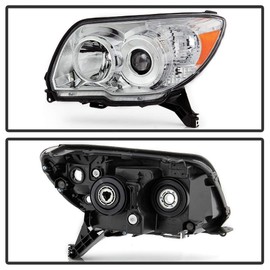 ACANII - For 2006-2009 Toyota 4Runner 4 Runner Chrome Housing Projector Headlights Headlamps Set Driver & Passenger Side
