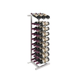 VintageView Point of Purchase Diplay - 27 Bottle Floor Wine Rack (Brushed Nickel) Stylish Modern Wine Storage with Label Forward Design