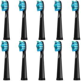 teeteck- 10 cabezales de cepillo de dientes compatibles con Fairywill D7/D8/FW507/508, 551/917/959/D1/D3 (Negro)