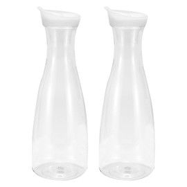 uxcell 54.1 Oz Acrylic Water Carafes with Lid, 2pcs Juice Pitcher Water Jug with Handle, Wine Beverage Container for Coffee, Tea, and Cocktails, Clear