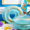 ShinyRelief 4 Pcs Inflatable Glitter Pool Float 30'' Macaron Swim
