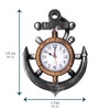 Anchor and Boat Wheel Wall Clock, Nautical Coastal Beach or