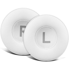 SOULWIT 70mm Earpads Cushions Replacement for Jabra Move/Elite 25h Wireless On-Ear Headphones, Ear Pads with Softer Protein Leather, High-Density Noise Isolation Foam - White