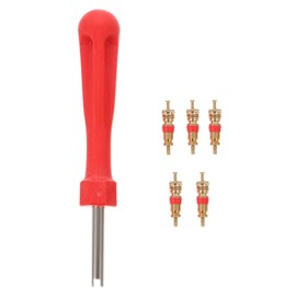 Valve Core Remover with 5 Valve Inserts for Car Bicycle Car Truck Replacement Tyre Valve Repair Tool