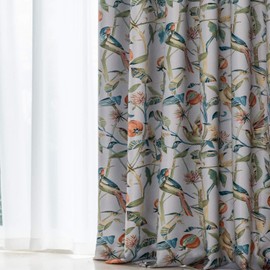 VOGOL Summer Bright Pattern Grommet Curtains Blackout Window Treatment for Bedroom Living Room, 2 Panels (C1, W60XL106)